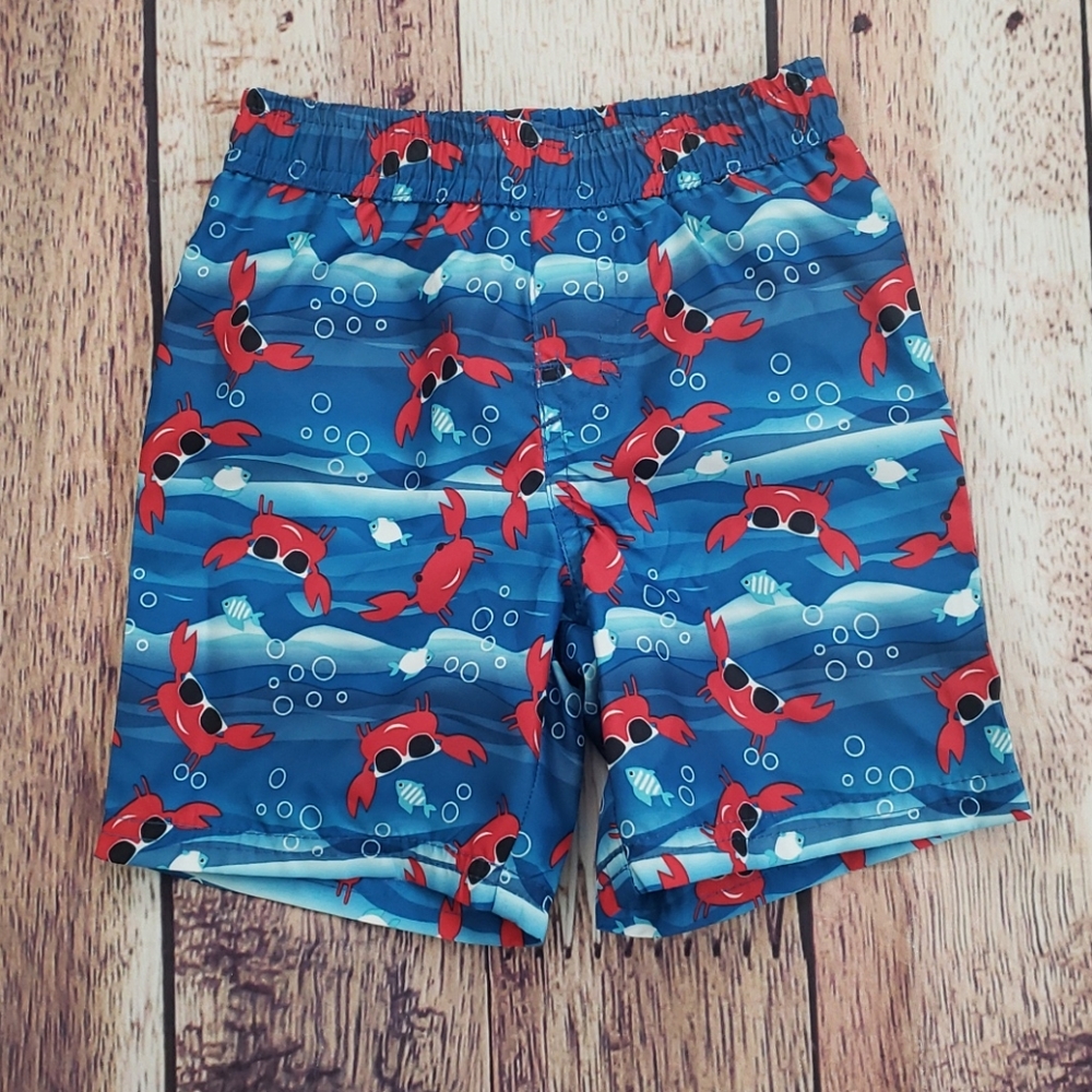 Crab Print  Swim Trunks 🦀